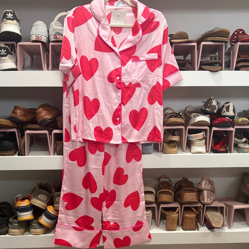 NWT Pink Heart Pajama Set